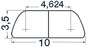 Profil półokrągły z nierdzewnej stali AISI 316 polerowany na wysoki połysk - Semi-round SS profile 14mm - Kod. 44.479.15 5